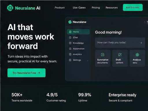 Neuralane AI website design concept for a ai startup business