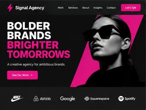 Signal Agency website design concept for a marketing agency business